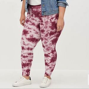 TORRID Platinum legging fleece lined tie dye dyed purple NEW NWT 4 4x 26 white